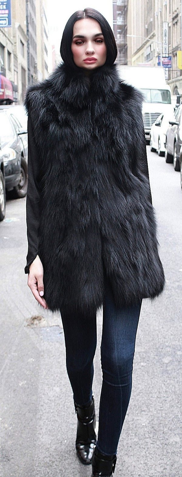 Black Fox fur vest