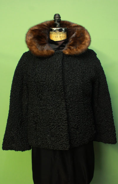 Ranch Tibetan Lamb Fur Jacket Brown Mink Fur Collar