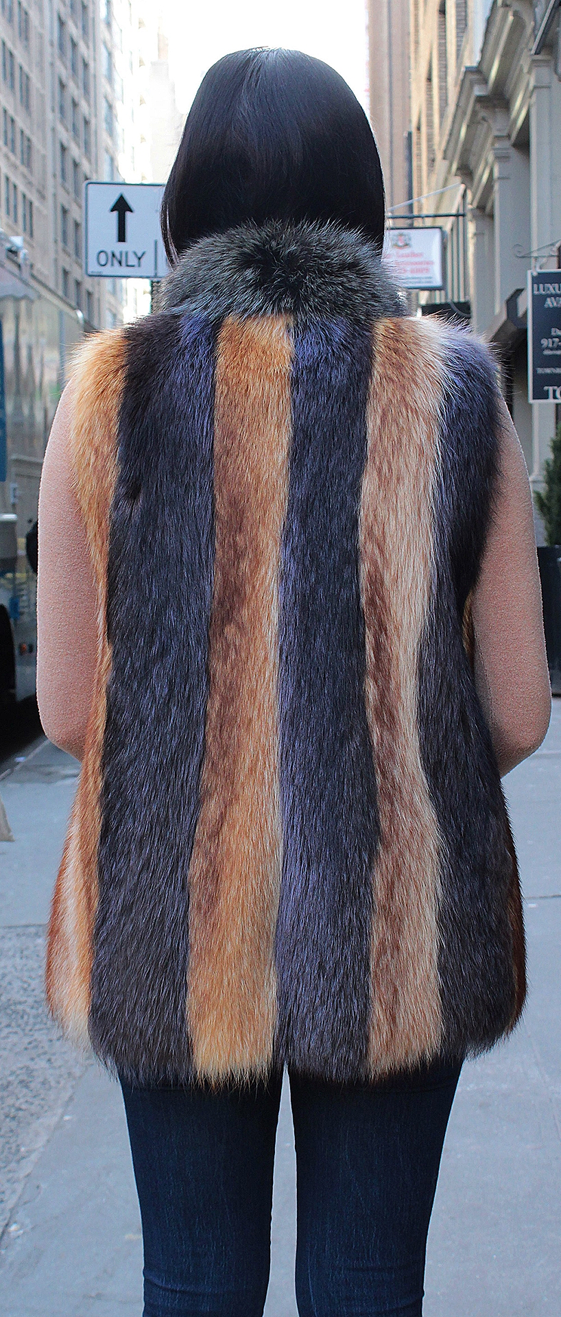 Striped Golden Raccoon Fur Vest
