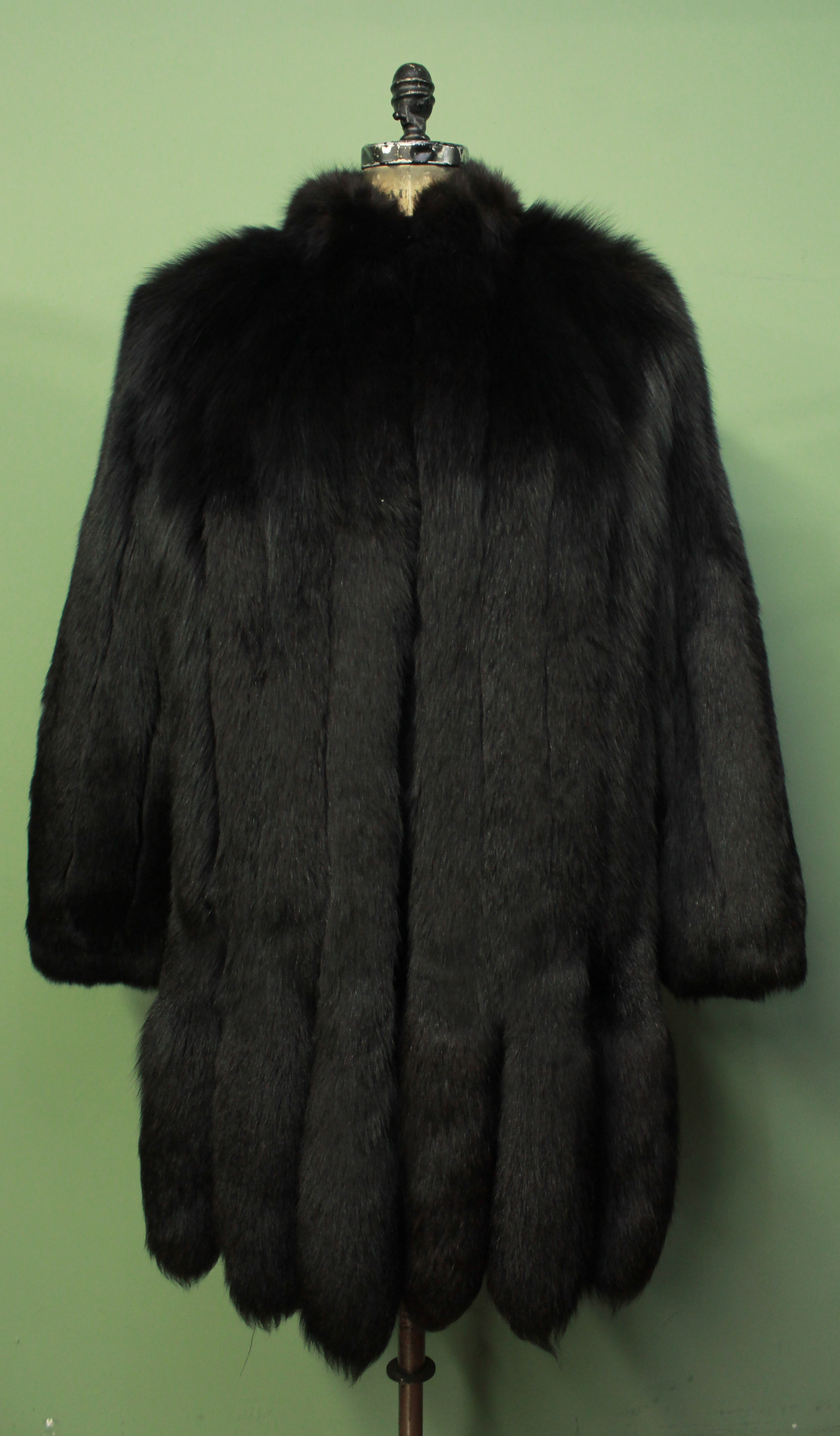 Black Fox Fur Jacket Tails