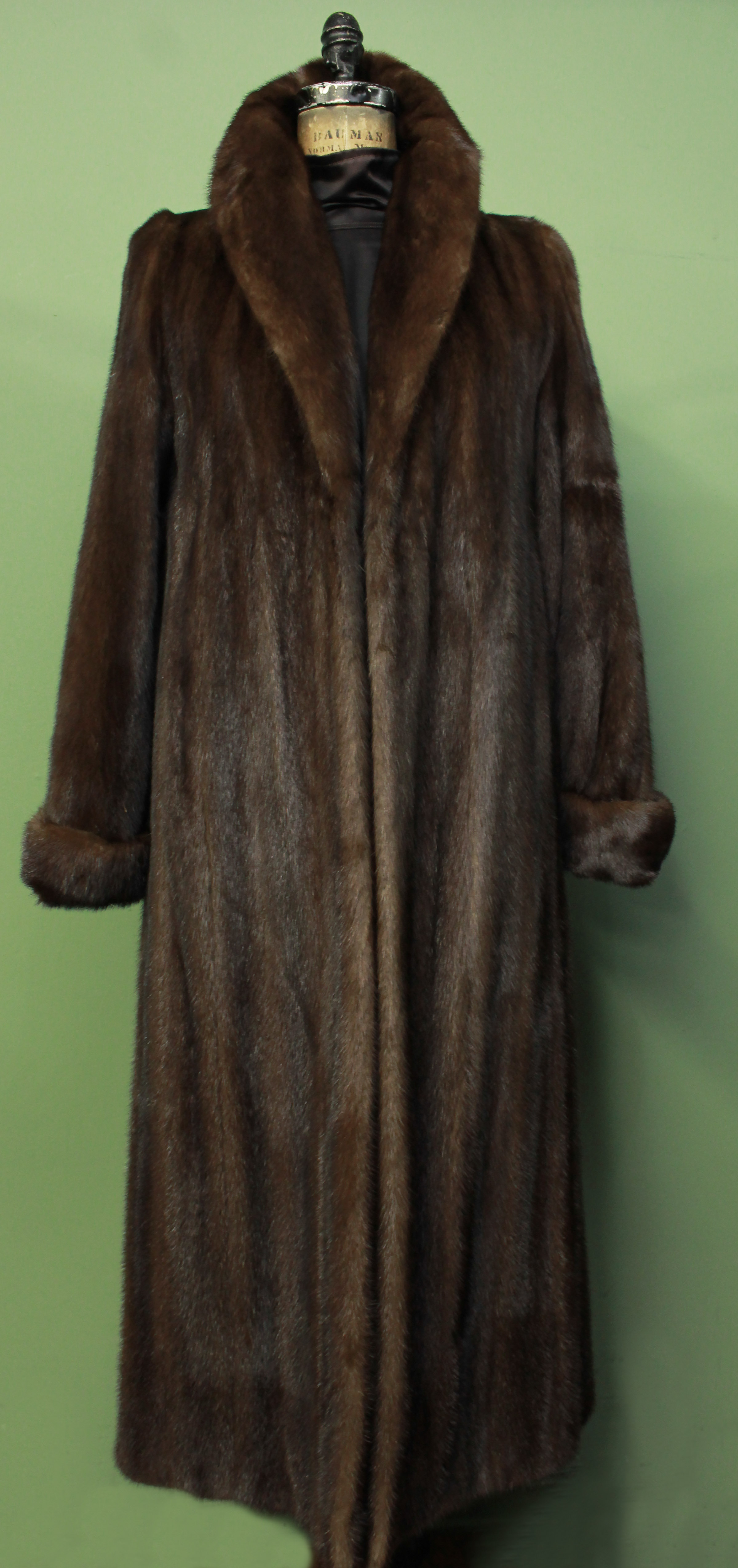 Full Length Mahogany Mink Fur Coat