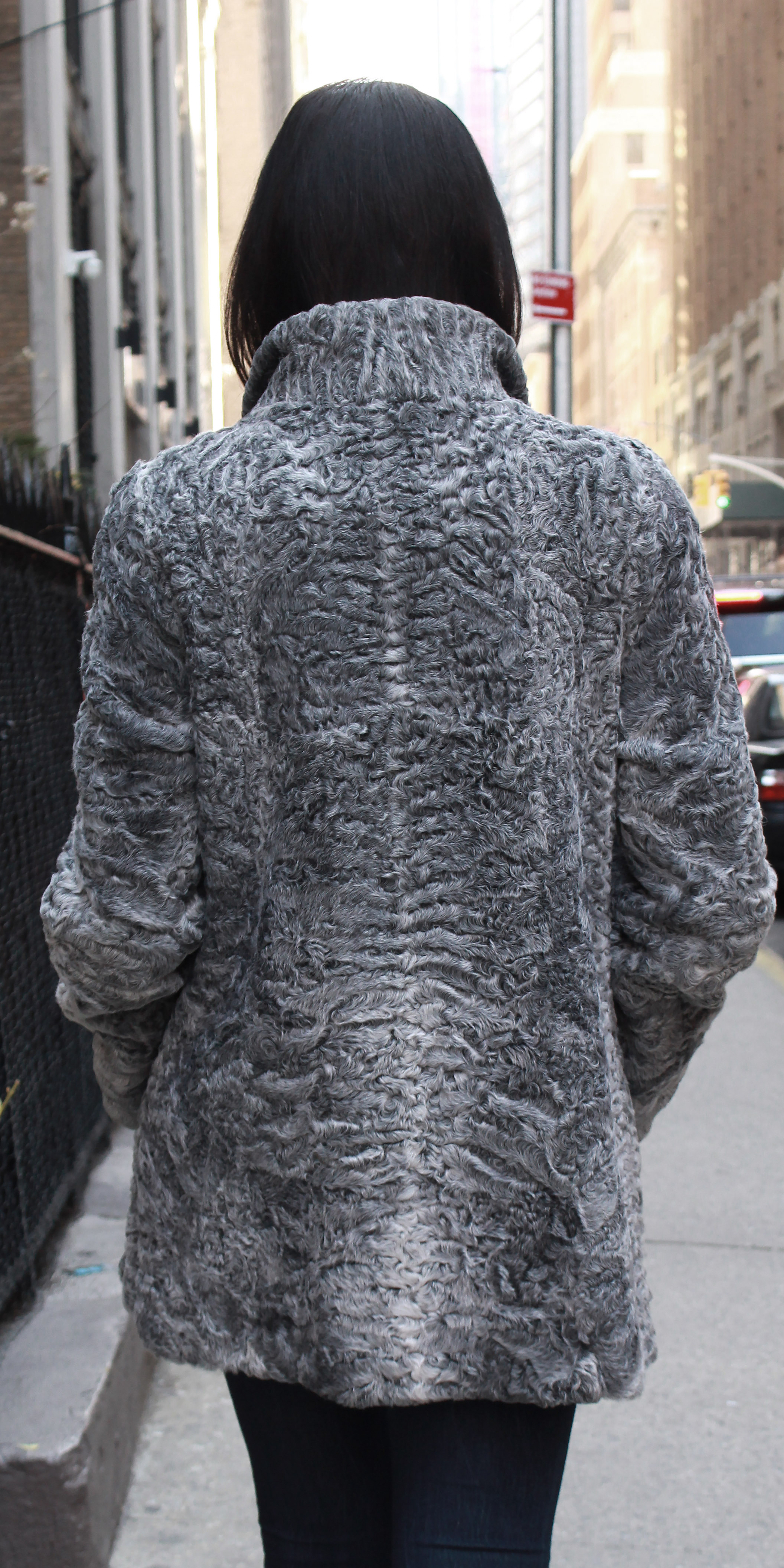 Grey Persian Lamb Fur Coat