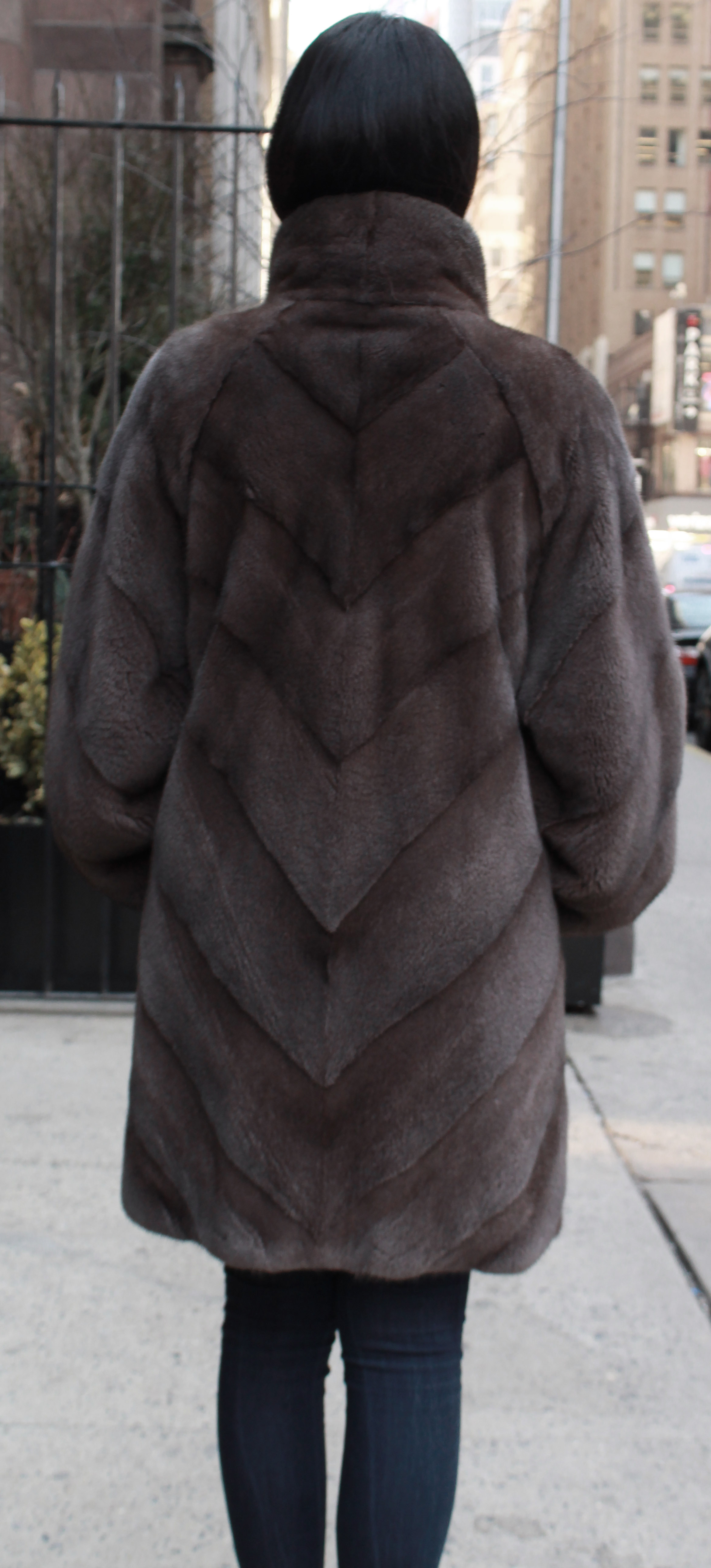Demi Cross Mink Fur Coat