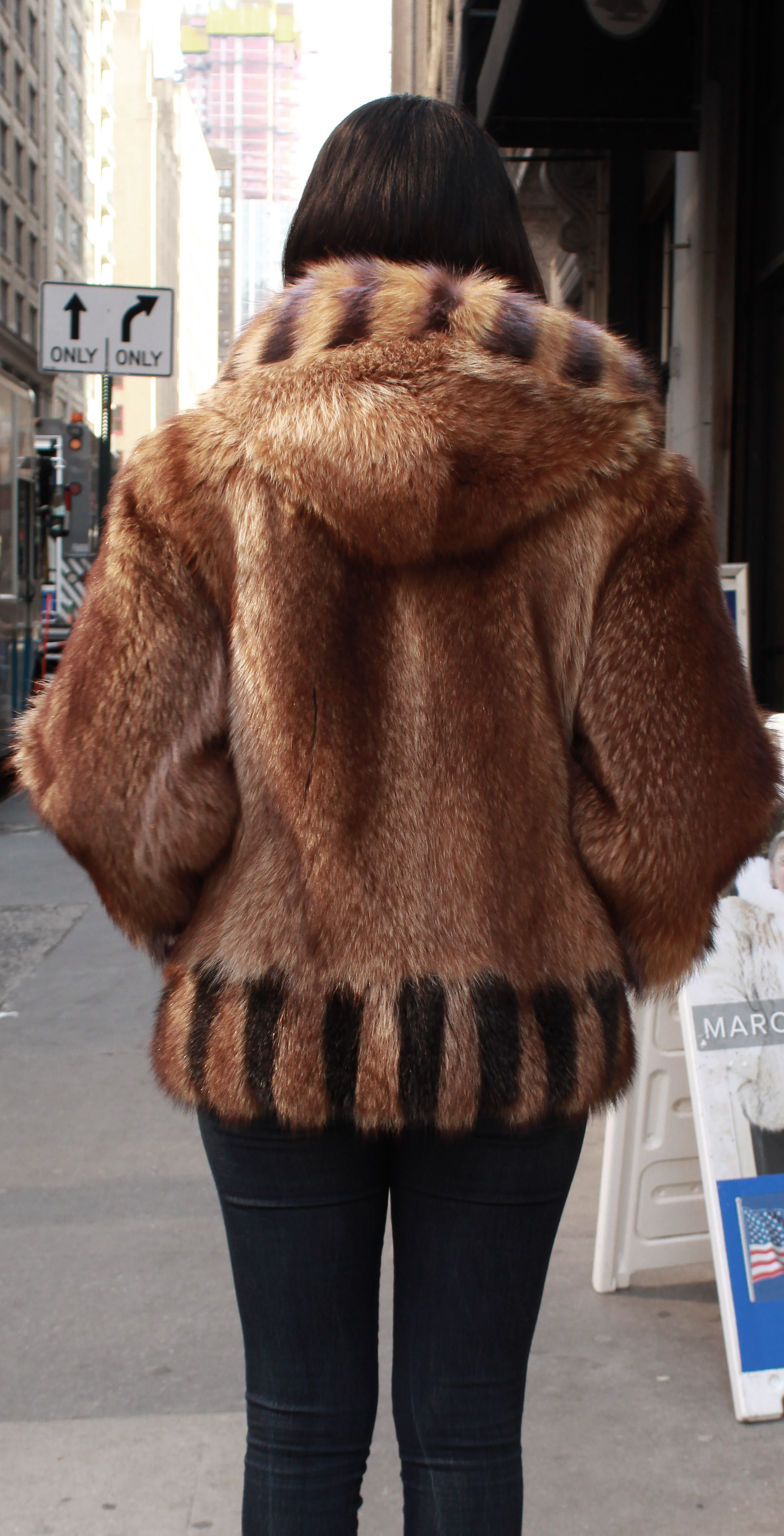 Hooded Raccoon Fur Jacket