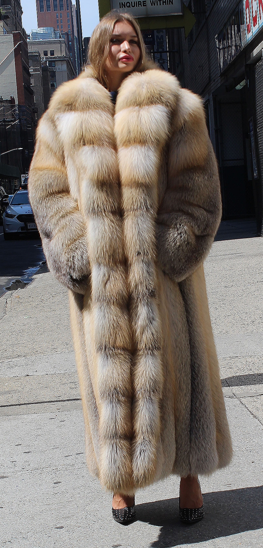 Full Length Golden Island Fox Coat