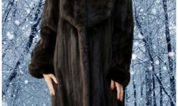 Full length brown mink fur coat