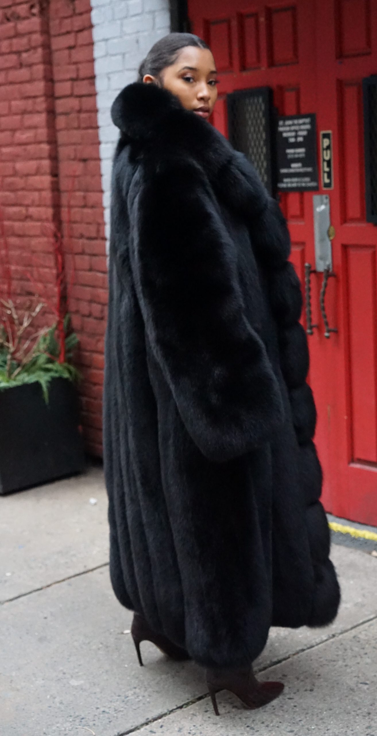 Full-length Black Fox Coat