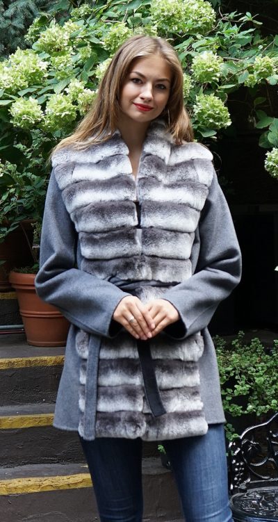 Grey Wool Jacket Rex Rabbit Fronts