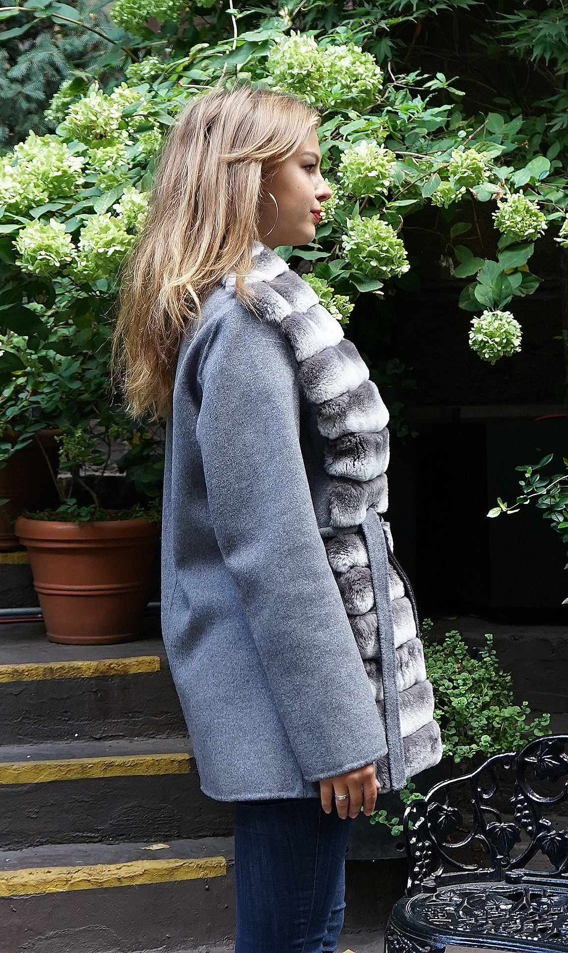 Grey Wool Jacket Rex Rabbit Fronts