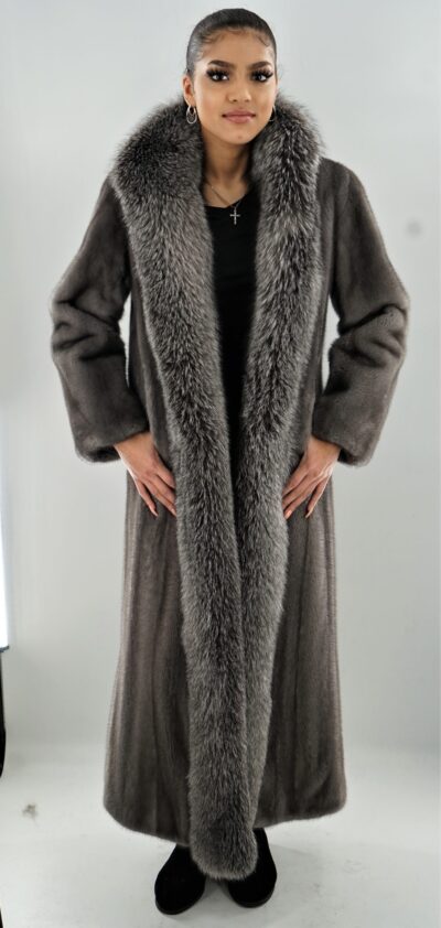 Blue Iris Mink Coat Indigo Fox Fronts