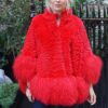 Red Rabbit Jacket Tibetan Lamb Trim 646433