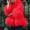 Red Rabbit Jacket Tibetan Lamb Trim