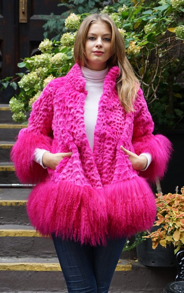 Hot Pink Rex Lamb Rabbit Jacket 87654 – MARC KAUFMAN FURS