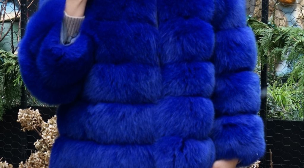 Royal Blue Fox Jacket With Hood 44373 – MARC KAUFMAN FURS