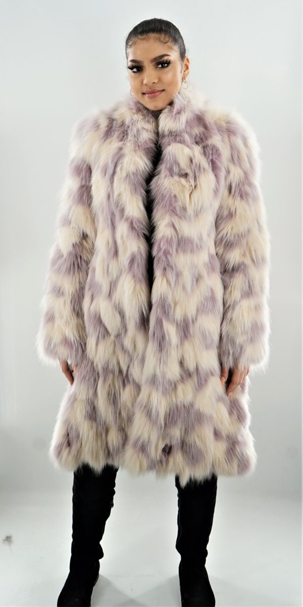 Lavender Ivory Fox Coat