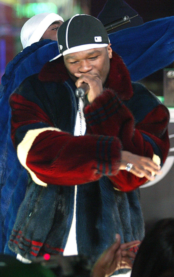 50 Cent Burgundy Blue Mink Bomber Fur Jacket
