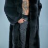 Men's Full Length Black Fox Coat