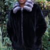 Men's Blackglama Mink Bomber Jacket Chinchilla Collar