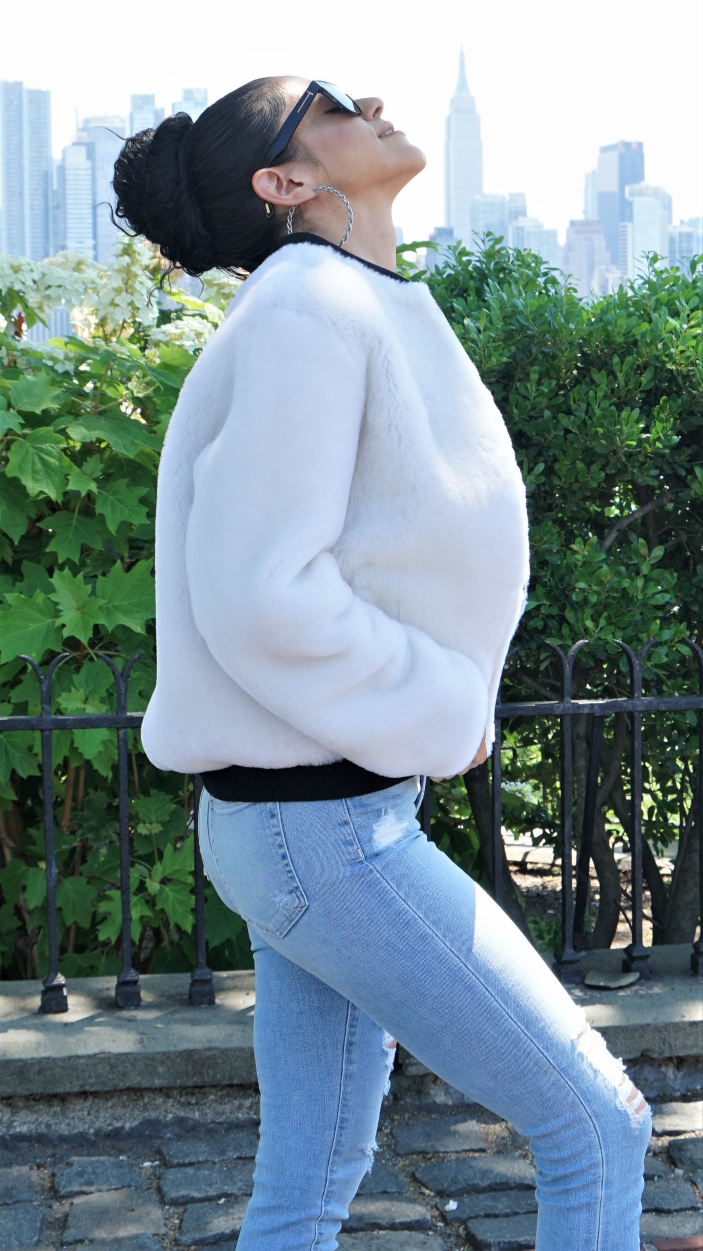 Women's White Shearling Teddy Bear Jacket