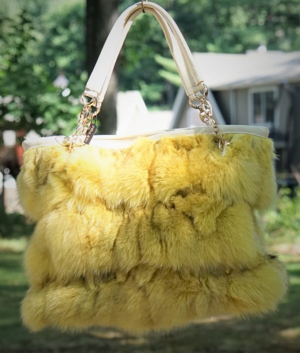 Yellow Fox Fur Bag