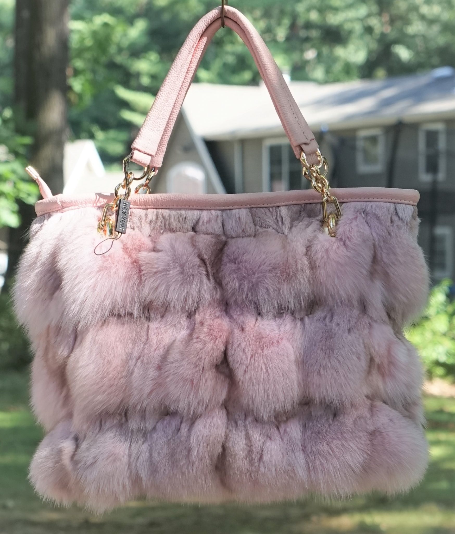 fur bag pink