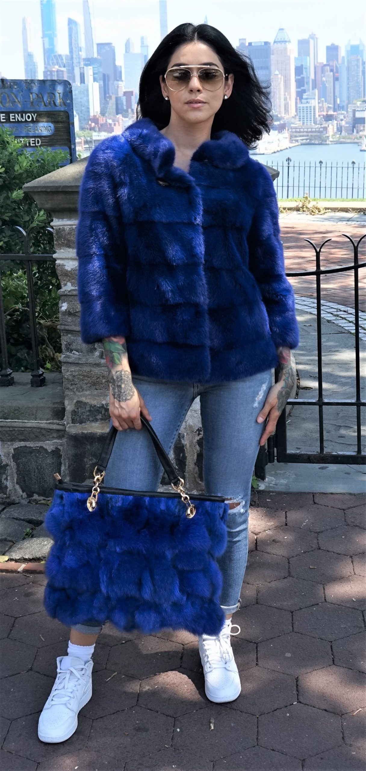 Pullover Royal Blue Mink Jacket