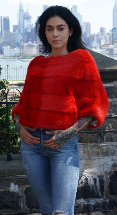 Pullover Red Mink Jacket