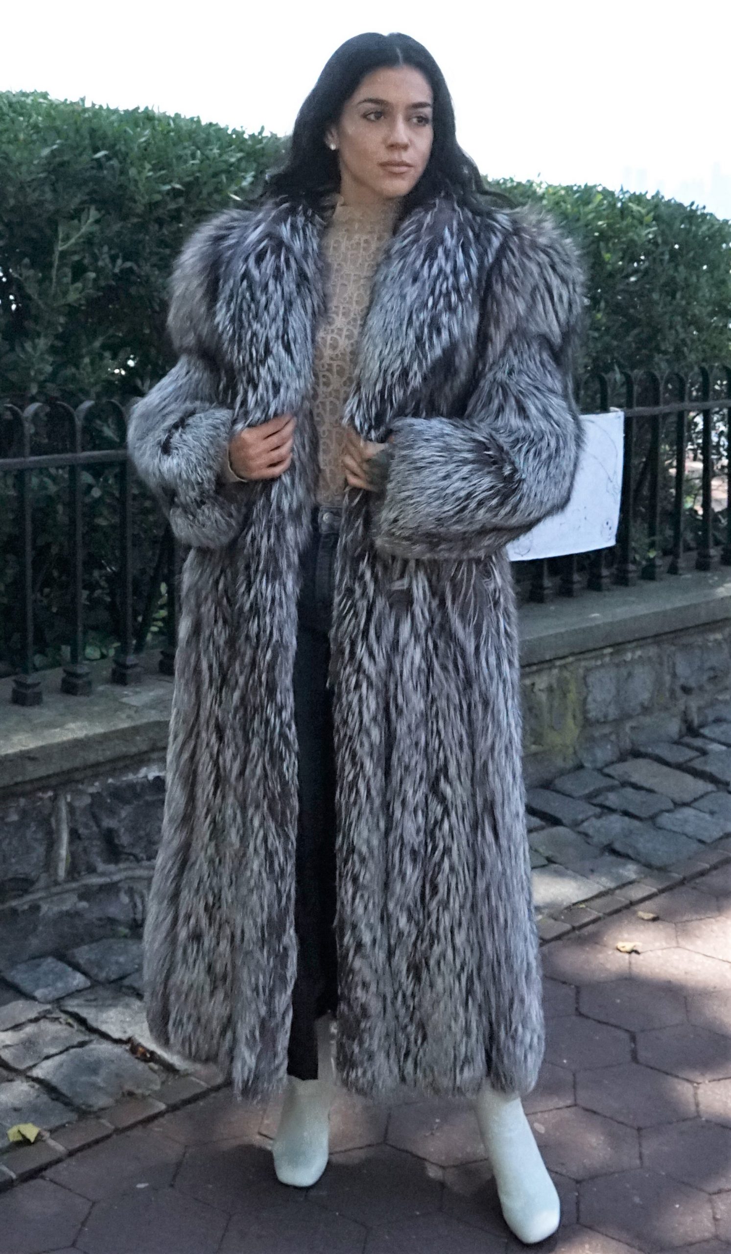 Full Length Silver Fox Coat