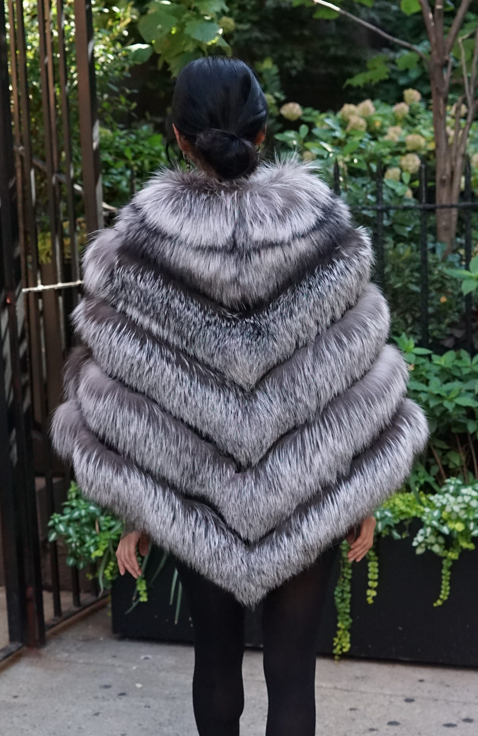 Silver Fox Fur poncho