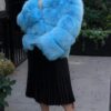 DYED SKY BLUE FOX JACKET