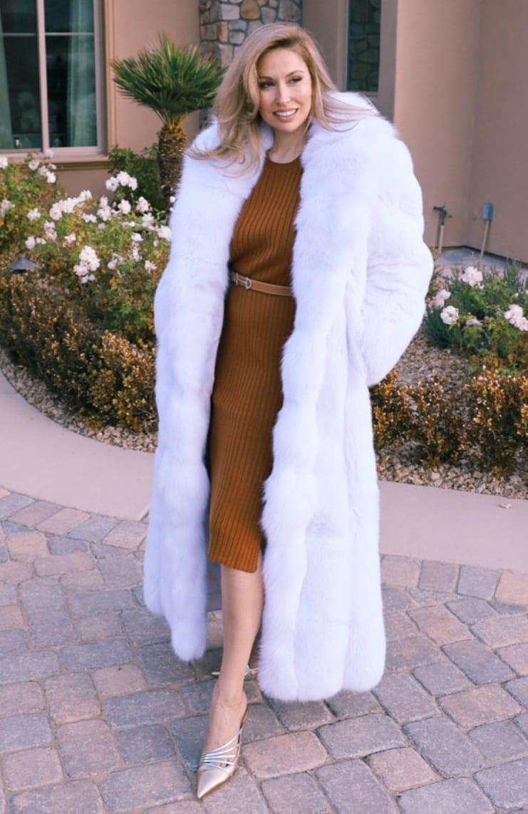 Full-Length White Fox Coat 