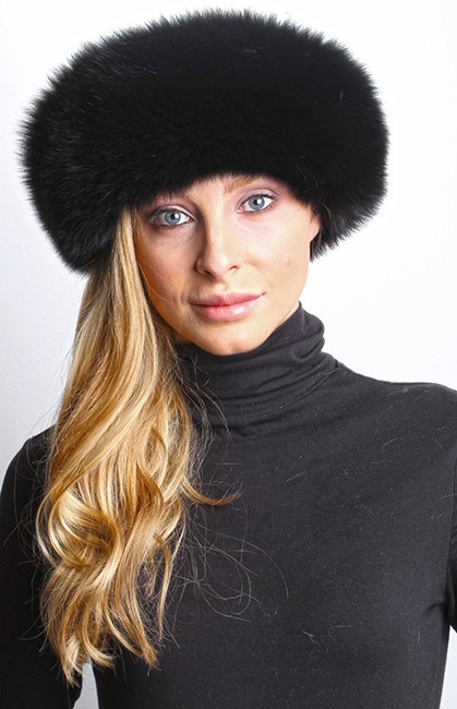 Black Fox Fur Hat 5214