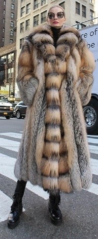 Full-length Cross Fox Fur Coat