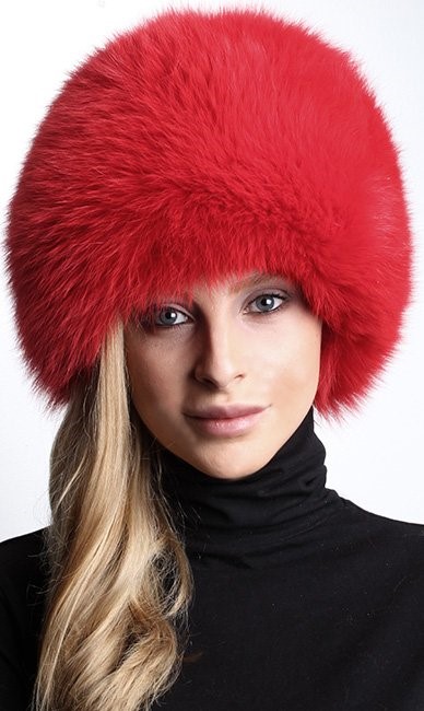 Red Fox Fur Bubble Hat