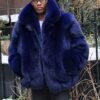Dyed Blue Fox Men's Bomber Jacket