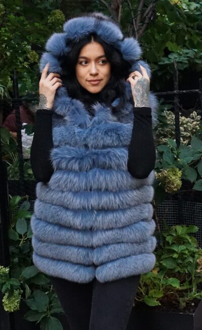 Denim Blue Fox Vest