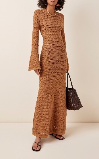 Light Brown Knit Maxi Dress