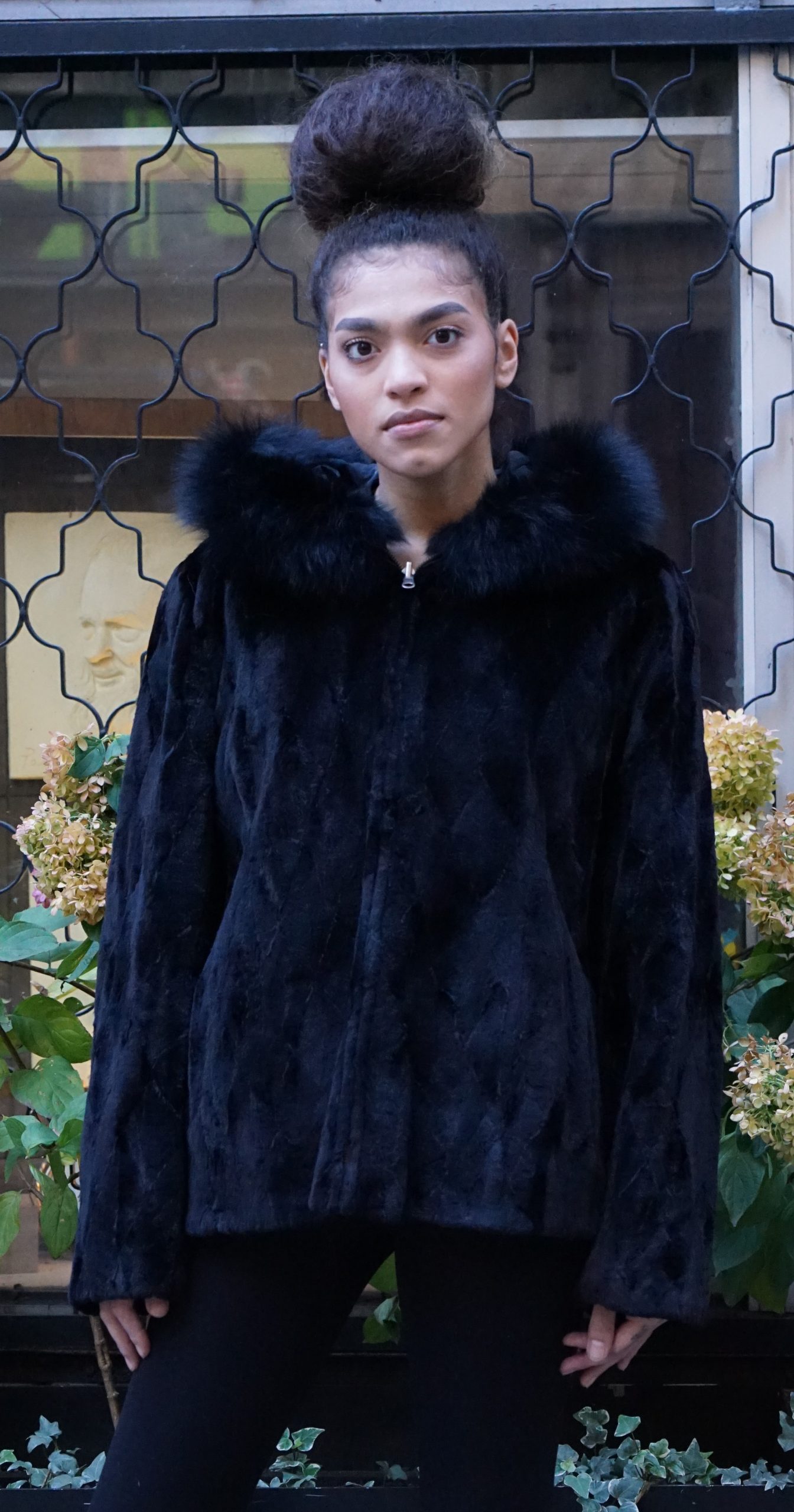 Classic Black Sheared Mink Fur Jacket Bell Sleeves 9122 – MARC KAUFMAN FURS