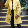 Men's Yellow Persian Lamb Fur Coat Fox Collar