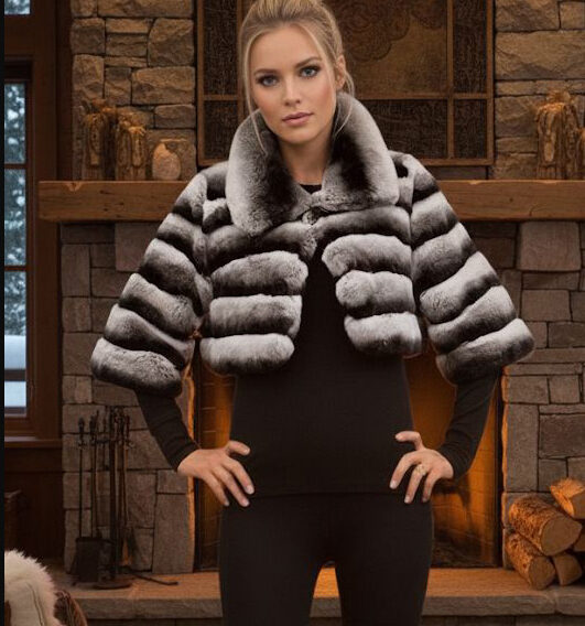 Bolero Chinchilla Rex Fur Jacket 124644 – MARC KAUFMAN FURS