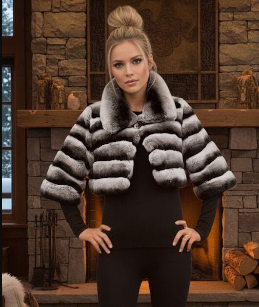 Bolero Chinchilla Rex Fur Jacket 124644 – MARC KAUFMAN FURS