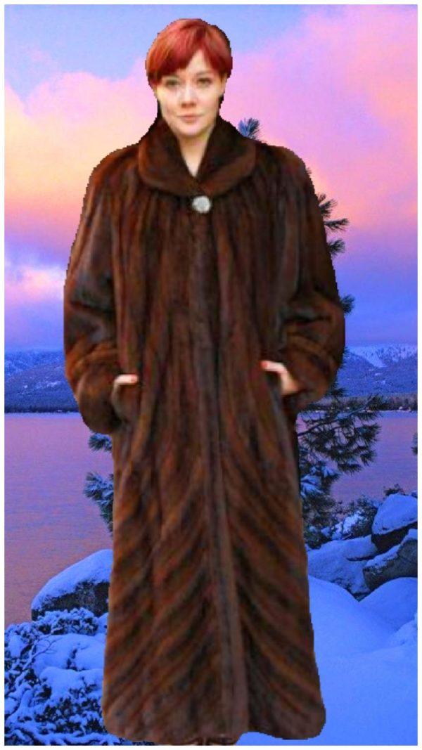 lady wearing mink fur