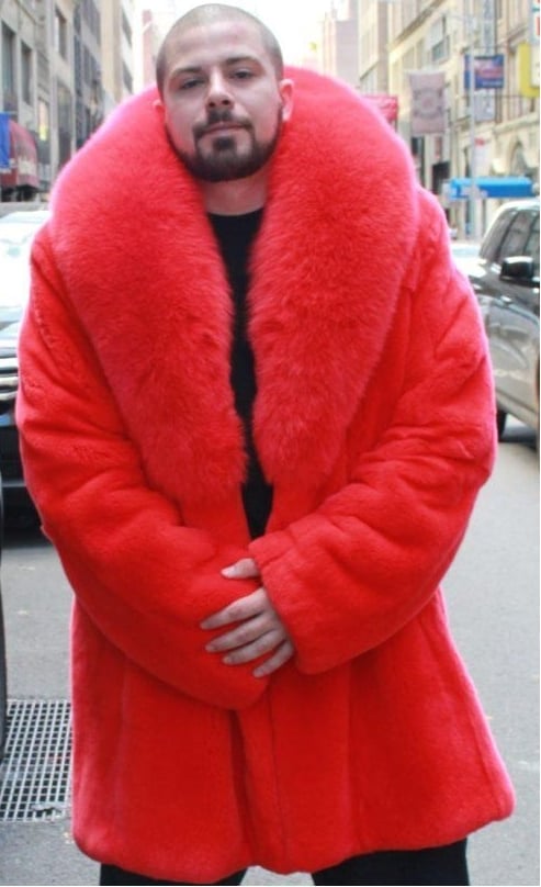 Fur Coats for Men in Red to Boost Appeal