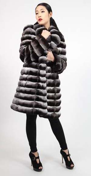 A woman in a beautiful fur coat