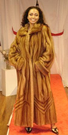 Neutral Color Sheared Mink fur Coat