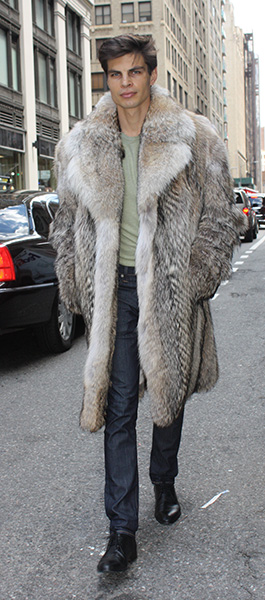 Men's coyote fur coat