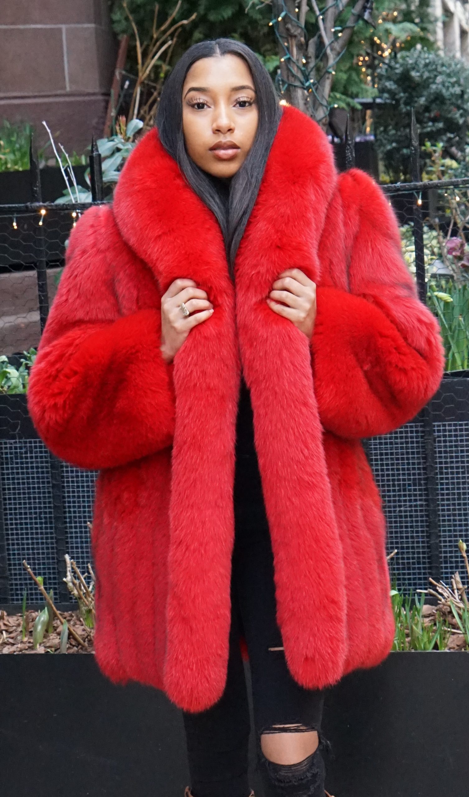 Dyed Red Fox Jacket