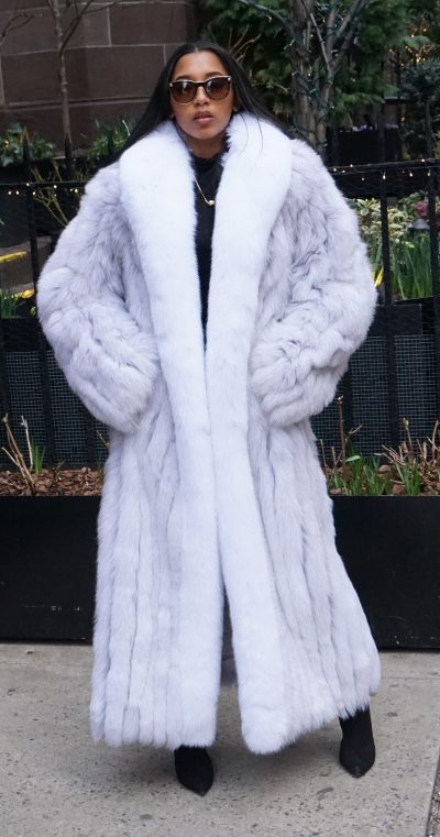 Blue Fox Coat White Fox Tuxedo