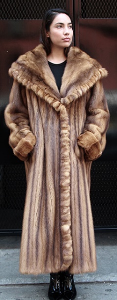 A woman in a mink coat