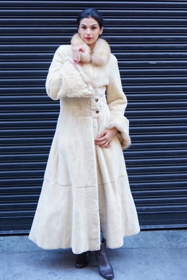 A woman in a fur coat